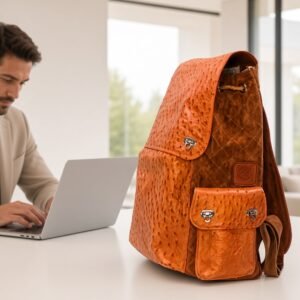 mochila de avestruz verdadeiro